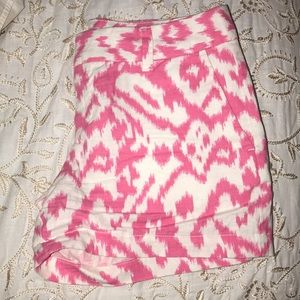 Loft pink and white printed shorts